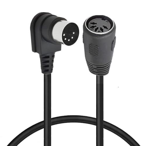 MIDI - Cavo di prolunga DIN, MIDI 5 pin DIN 90 gradi da spina maschio a femmina audio MIDI/AT cavo adattatore per tastiera MIDI sintetizzatore, organo, pianoforte elettrico, chitarra MIDI (50 cm)