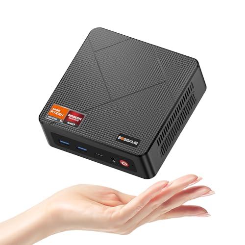 BOSGAME E4 Mini PC windows 11 Pro AMD Ryzen 5 3550H, 16GB DDR4 RAM 512GB SSD, 4K Triple Display HDMI, Type-C, DP, Dual LAN, Wi-FI 5, BT 5.0, Computer desktop pc per ufficio/domestico/casa
