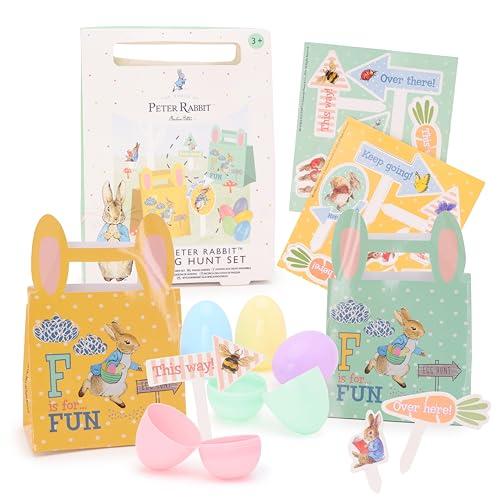 Toyland® Set caccia alle uova di Peter Rabbit - 5 uova cave, 12 cartelli e 2 sacchetti di Pasqua - Attività pasquali in famiglia