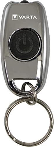 Varta Portachiavi in metallo con luce LED con 2 pile a bottone CR2016, lega di zinco, Argento