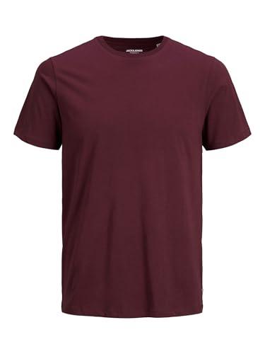 JACK & JONES JJEORGANIC BASIC TEE SS O-NECK NOOS, T-shirt, Uomo, Rosso (Port Royale Detail: Slim), L