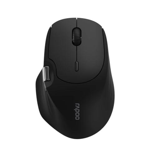 Rapoo I Mouse Wireless MT560 Multi-Mode (Mouse Computer Silenzioso, 3200 dpi, Batteria Ricaricabile, Ergonomico) Nero
