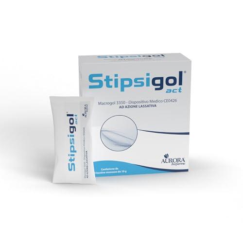 Aurora Biofarma Stipsigol Act 20 Bustine - Lassativo Forte per Stitichezza e Pancia Gonfia - Regola il Transito Intestinale