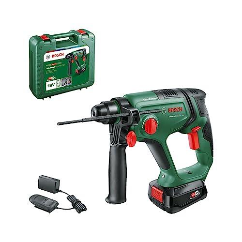 Bosch Martello perforatore a batteria UniversalHammer 18V (1 batteria da 2,5 Ah, 18 Volt System; foratura/foratura a percussione/scalpellatura; potenza del colpo da 2,0 J, SDS Plus)