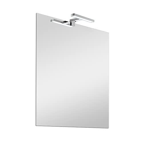 Inbagno Specchio Bagno con Luce 50x60 Reversibile, Luce LED a Risparmio energetico, Luce Naturale (Stile 6)