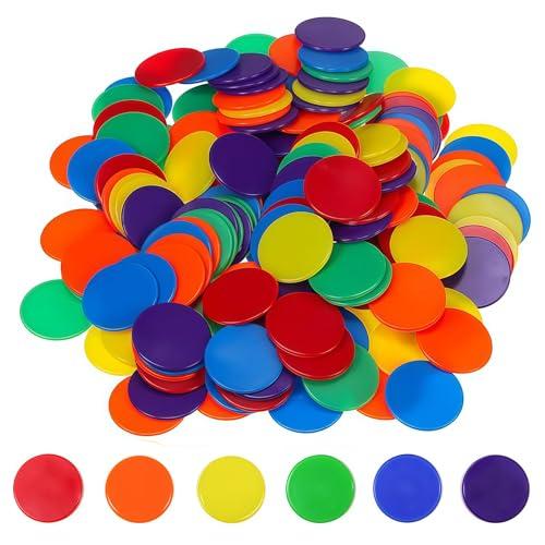 OIXEYA 100 Pcs Fiches Poker, Gettoni Colorati Plastica, Poker Chips, Conta Le Patatine per Bambini, per Imparare Calcoli Matematici e Giochi di Bingo, 6 Colori