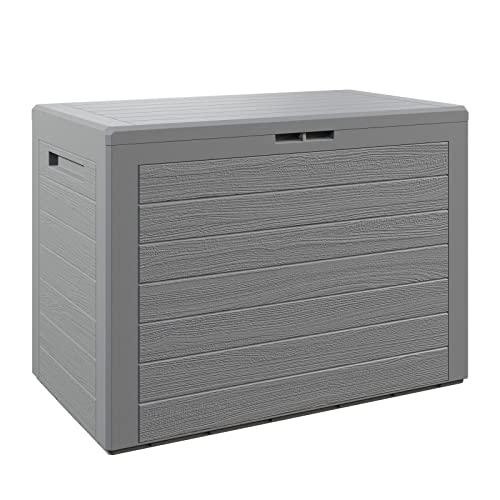 Casaria® Baule da Giardino Lille 190 L Effetto Legno Orgenizer Box Giocattoli 78x44x55cm Multibox Impermeabile Esterni