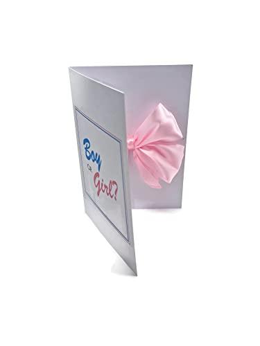 Biglietto It's a girl Card Gender Reveal Rosa Baby shower femmina annuncio genere