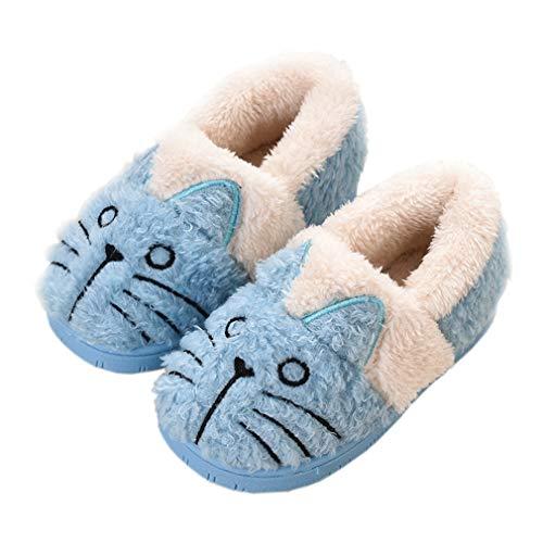 KVbabby Pantofole Bambino Invernali Pantofole Ragazze Ciabatte Bambine Warm Scarpe di Cotone Antiscivolo Interne Slipper Donne Panda Comode Blue2 32-33 EU (Produttore : 220)