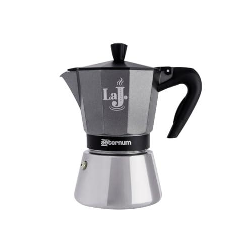 Aeternum, LA J ESPRESSO INDUCTION, Caffettiera 6 Tazze, Adatta all'Induzione, Alluminio, Metallizzato