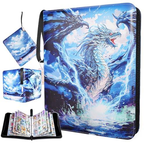 Raccoglitore Carte, Album Carte Collezionabili, 50 Pagine 9 Tasche per Pagina Contiene 900 Carte, Porta Carte, Raccoglitore di Carte Collezionabili, PU Album carte con Cerniera, Regali per Bambini