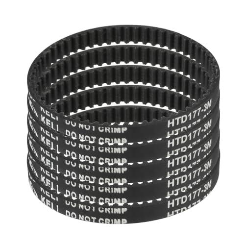 QUARKZMAN 5pz HTD-3M Cinghia di Distribuzione in Gomma 59 Denti, Lunghezza Passo 177mm x Larghezza 6mm x Altezza 2,4mm, Cinghia Distribuzione a Puleggia a Ciclo Chiuso