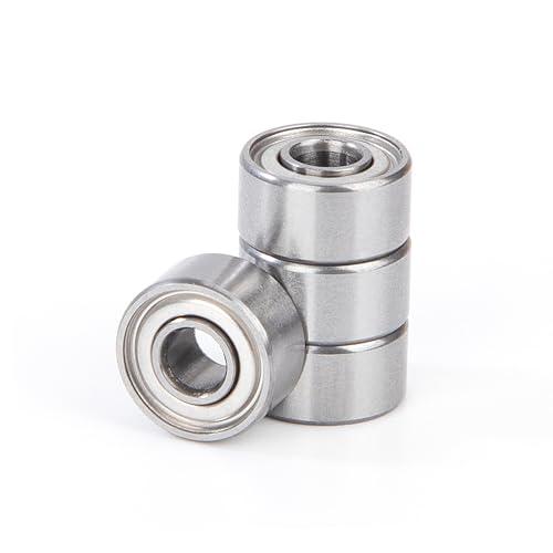 4 Pezzi 693ZZ Cuscinetti a Sfera 3x8x4mm Doppia Protezione Metallica, Acciaio Cromato, Pre-Lubrificati, 693-2Z Cuscinetto Radiale a Sfere in Miniatura per Pattini, Skateboard, Longboard, Scooter