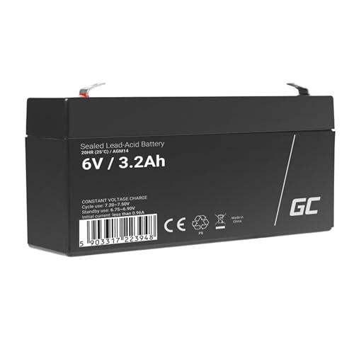 Green Cell Batteria AGM 6V 3,2Ah ricaricabile sigillata VRLA | Per UPS, allarmi, giocattoli elettrici, impianti solari, scooter, backup e uso ciclico senza manutenzione