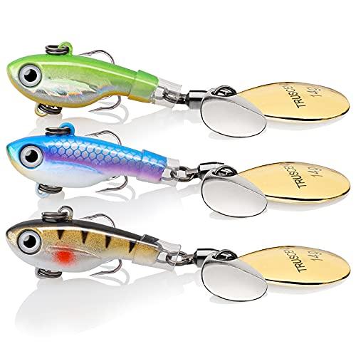 TRUSCEND Spinning Cucchiaino Colorato Esche da Pesca, Artificiali per Trota Seppie Spigola Luccio, Pesca Accessori kit per Acqua Dolce e Salata, Regalo Pesca per Uomo