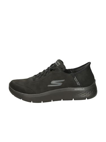 Skechers Go Walk Flex-Smooth Motion Sneaker da Uomo Senza Mani, Nero/Nero, 46 EU