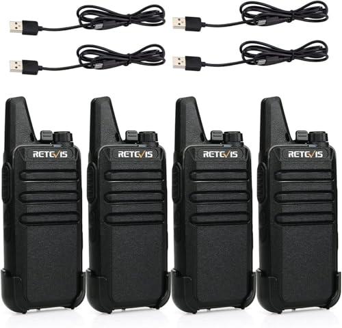 Retevis RT622 Walkie talkie, Mini Walkie Talkie Professionali, PMR446 Ricetrasmittenti, Squelch, VOX Radio bidirezionale, Portatile Ricaricabili per Hotel, Ristorant, Famiglia (Nero, 2 Paio)