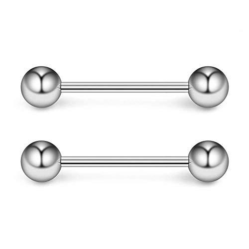 FECTAS Grade 23 Titanio esternamente filettato Lingua capezzolo Scudo Barbell Ring Bar monili penetranti del Corpo 14G 16G 2PZ