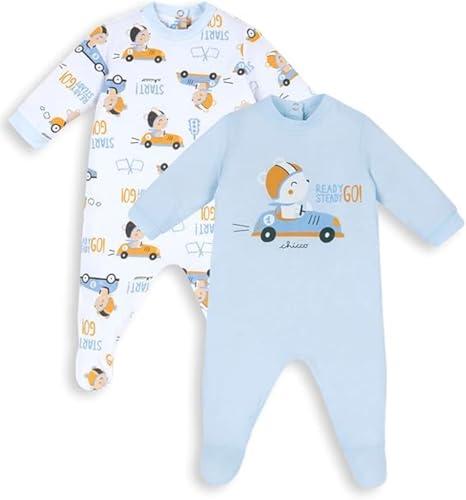 Chicco, Tutine Neonato e Neonata, Set di 3 Tutine, in 100% Cotone, con Piedino e Comoda Apertura, Abbigliamento Neonato 0-3 Mesi, Idee Regalo Nascita