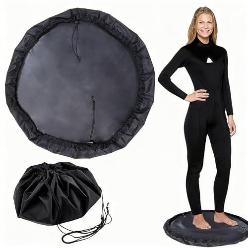 Fasciatoio per muta, nero, impermeabile, tappetino per il cambio del surf, portatile, accessorio per sport acquatici, surf, immersioni, abbigliamento e bagaglio a mano (taglia M)