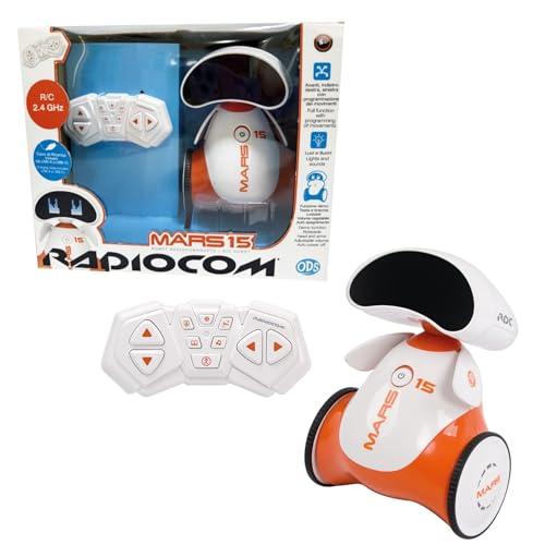 Radiocom - Mars 15 Robot RC 2.4 Ghz, Funzioni: avanti/indietro, gira a destra/sinistra, luci e suoni programmabile, funzione demo testa e braccia ruotabili volume regolabile auto spegnimento