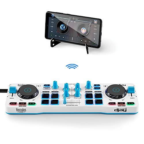 Hercules DJControl Mix Blue Edition – Controller DJ Wireless Bluetooth per Smartphone - Esclusiva Amazon