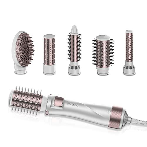 Cecotec Spazzola d'aria 5 in 1 Bamba CeramicCare 5in1 Pro. 1000 W, ceramica, tecnologia ionica, 3 impostazioni di temperatura e 2 velocità, funzione aria fredda, include 5 testine