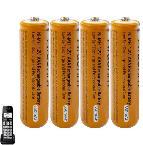 Batterie ricaricabili AAA per Panasonic Gigaset, 550 mAh, 1,2 V, Ni-MH Pile Ricaricabili per telefono senza fili - confezione da 4