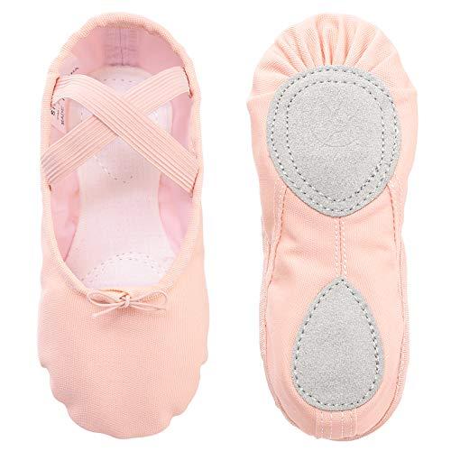 Scarpe Danza Classica Tela Scarpette da Danza per Bambini Ragazze Donne Adulto Rosa 26
