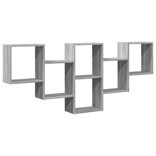 vidaXL Mensola a Muro Grigio Sonoma 159x18x66 cm in Truciolato, scaffale a Muro, scaffale espositivo, espositore a Muro, scaffale pensile, espositore