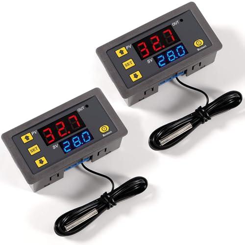 Greluma 2 Pz W3230 Regolatore di temperatura digitale AC 110 V-220 V, interruttore di controllo termostato display LED 20 A con sonda sensori NTC 10K, intervallo da -50 ℃ a 110 ℃