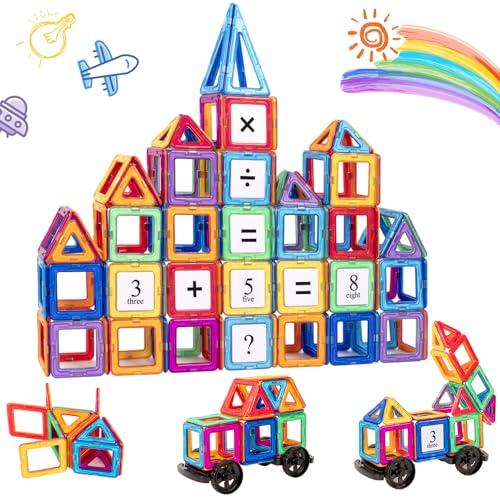 aaczly Costruzioni Magnetiche 74 Pezzi Blocchi Magnetici per Bambini Educativi Calamite Montessori Costruzioni per Bambini 3 4 5 6 7 8 anni