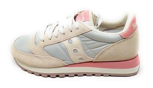 Saucony Jazz Sneakers Donna,Modello S1044 739 Beige Grigio Rosa (Birch/Tofu),Suede e Nylon,Casual Retro Running (Birch/Tofu, Sistema Taglie Calzature EU, Adulto, Numero, Media, 37)