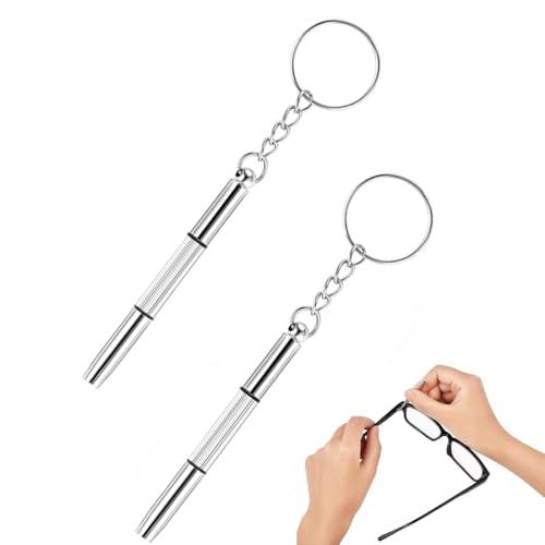 BQRKOTM 2 Pezzi Cacciavite Multifunzione Kit Di Riparazione, 3 In 1 Cacciavite Da Tasca A Doppia Punta, Per Riparazione Occhiali, Orologi, Gioielleria