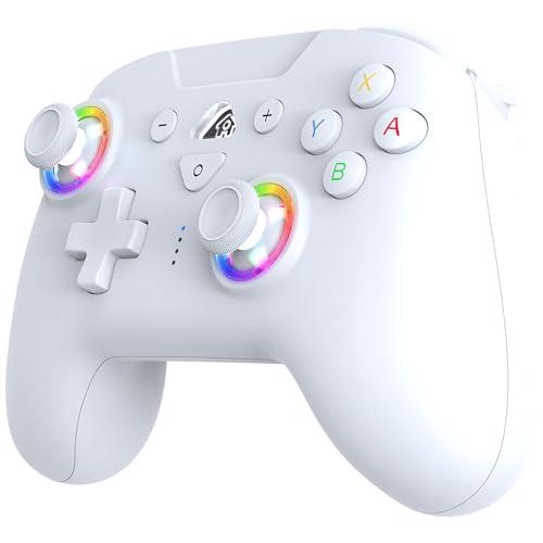 SUBSONIC - Joystick senza fili per Switch/Switch 2 – Wireless controller bluetooth con LED, vibrazione e giroscopio - Bianco