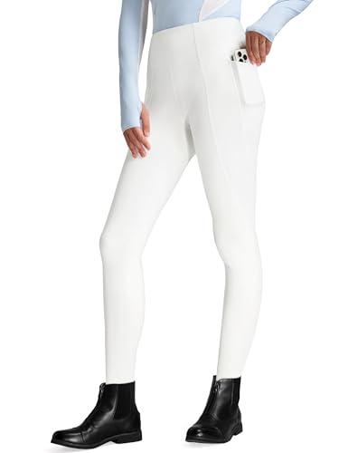 FitsT4 Pantaloni da Equitazione Invernali da Donna, Foderati in Pile, con Impugnatura in Silicone, con Tasche