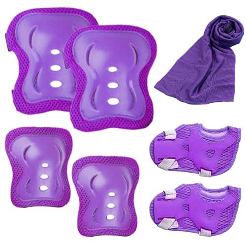 JSTHHTT Protezioni Skateboard Bambino, Set protezione Pattini Ginocchiere Gomitiere Regolabile per Skateboard Bicicletta Pattinaggio Monopattino