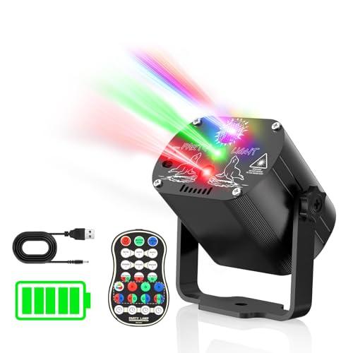 Tyonto Mini luci discoteca, Luce da luci palla Festa Musicale Controllata7 Diversi Modelli Effetto Strobo luce discoteca Telecomando e USB 2M per Famiglia, Festa Disco Bambini