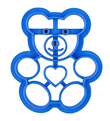 PlasticJewels - Stampo formina tagliabiscotti a forma di orsetto Teddy Bear con cuore