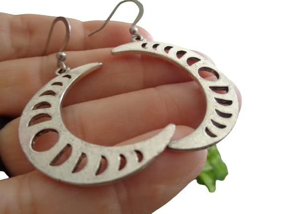 ⊹⊱❁ LUNA - FASI LUNARI - ORECCHINI ❁⊰⊹ orecchini punzonati unici