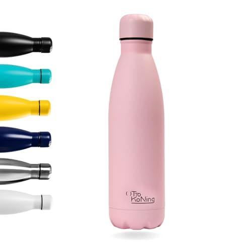 Otto Koning Borraccia Termica in acciaio inox da 500 ml - Bottiglia isolata. Mantiene le bevande fredde per 24 ore e quelle calde per 12. a prova di perdite, senza BPA