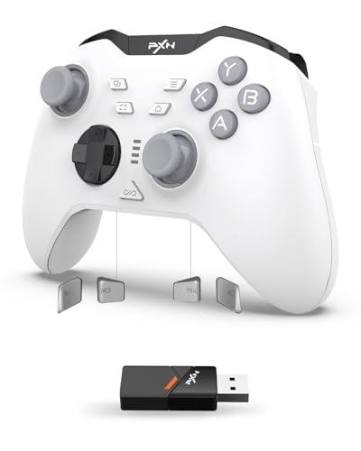 PXN P5 Controller da Gaming 2025 - Joystick Hall Effect, 4 Macro, Wireless (2.4G/BT/SW), Grilletto a 2 Livelli, Vibrazione, 1000mAh, APP, FN, POM - Controller per PC, Switch, Android, iOS e Steam