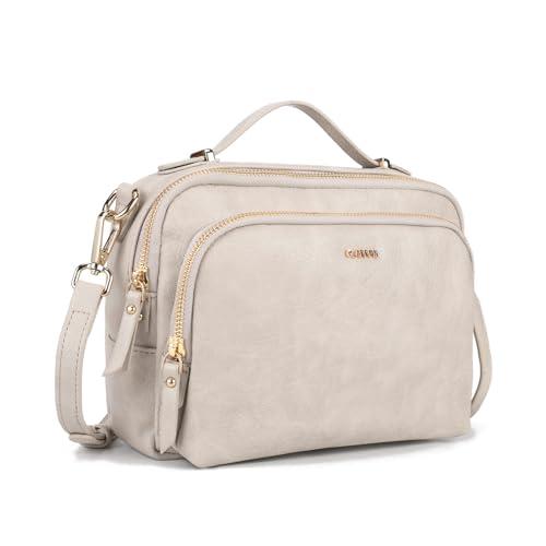 Gladdon Piccola Borsa a Tracolla Donna, Crossbody Bag con 3 Scomparti Capienti, Borsa Mano PU Pelle Sintetica, Borsetta Moda Borse Spalla con Tracolla Regolabile e Rimovibile…