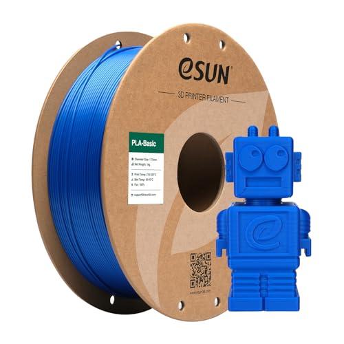 eSUN Filamento PLA 1,75 mm, filamento di Basic PLA per stampanti 3D Precisione dimensionale +/- 0,05 mm, bobina da 1 kg (2,2 libbre) Filamento PLA veloce per stampanti 3D, Blu