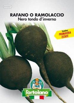 Sementi orticole di qualità l'ortolano in busta termosaldata (160 varietà) (RAMOLACCIO NERO TONDO D’INVERNO)