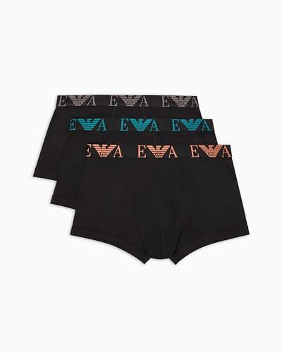 EMPORIO ARMANI 3-Pack Trunk Bermuda, Black/Black/Black, M Uomo