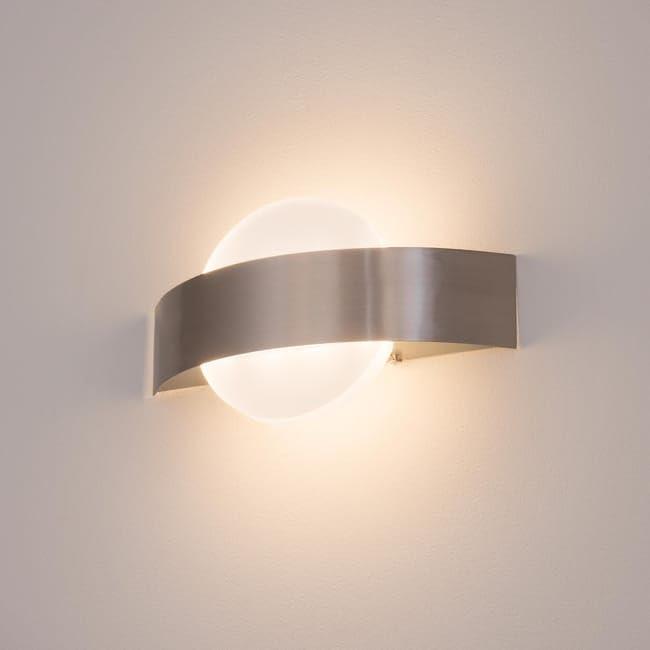 INSPIRE Lampada da parete LED Symi metallo grigio argento, LED integrato 270 lm, luce calda 3000 K, IP20, design moderno