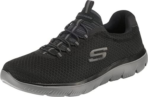 Skechers Summits, Scarpe da Ginnastica Uomo, Black Mesh Charcoal Trim, 45 EU