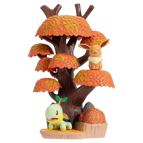 Pokémon PKW - Select - Confezione di figure ambientali da 15,2 cm (Foresta d'autunno con - Eevee #2 e Turtwig) W5