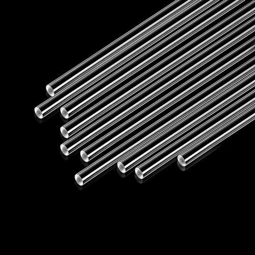 Tondino Acrilico Trasparente Rod Solido 8mm x 30cm Solido Acrilico Rotondo Rod 10stk Barra Asta Rotonda Forte Isolamento Adatto per Decorazioni Artigianali (8mm*30cm)